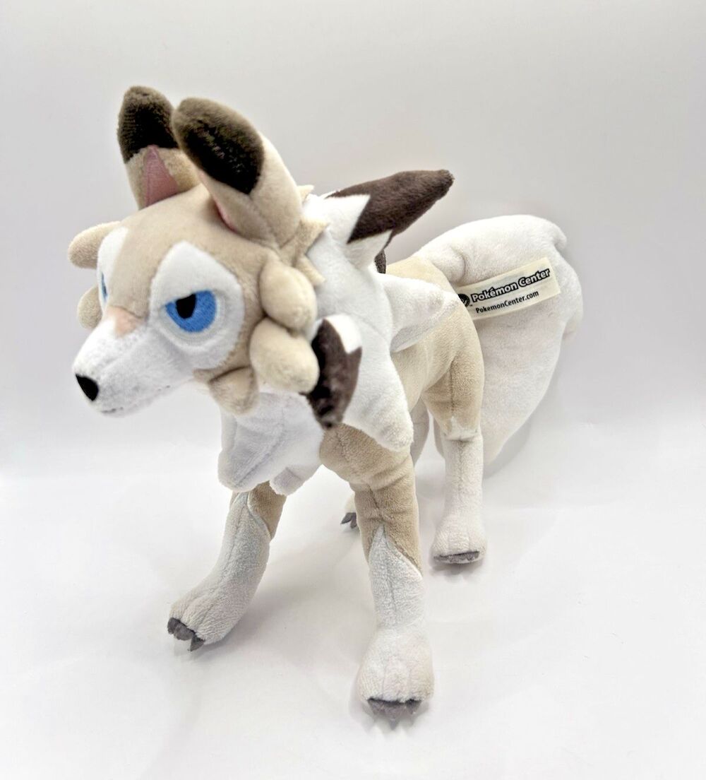 Lycanroc Pokemon Center Plush 12” Plushie Midday Form Official 2017 Licensed